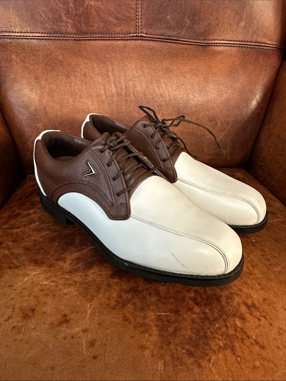 Callaway Brown and White Men's Golf Oxfords New without Box